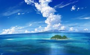 真夏の入道雲と南国の海