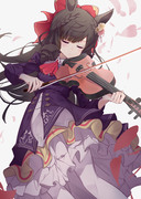 バイオリンを弾くお嬢