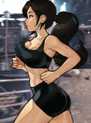 tifa jogging in the slums