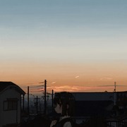 光る飛行機雲