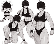 Buff girl poses