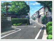 フリー素材 背景　通学路