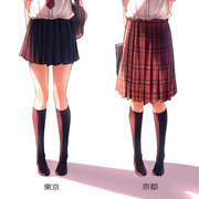 東京ｘ京都女子高生のスカートの平均長さ