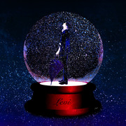 Levi in snow globe