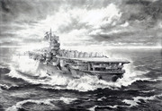 鉛筆画 「終焉の海へ －航空母艦 瑞鶴 1944－」