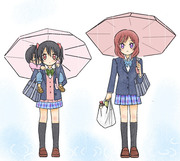 雨の日のにこちゃんとまきちゃん