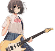 ギターを持つ女子高生