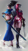 ZED and Yasuo FanArt(Female mode