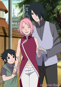 Uchiha family on walk