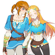 Breath of the Wild link and zeld