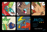 【pkmnイラスト本】「party」サンプル