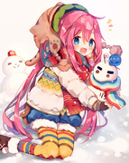 リンちゃん雪だるまつくった！