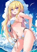 夏水着牡丹さん