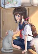 イエ猫と女子中学生