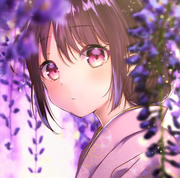 藤の花と女の子