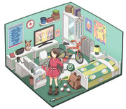 主人公の部屋