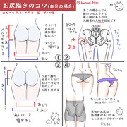 (初心者向け)引き締まったお尻の描き方🍑