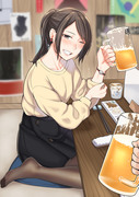 いい飲みっぷりの同僚ちゃん