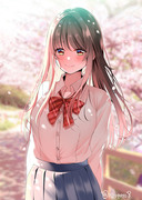 桜と女の子