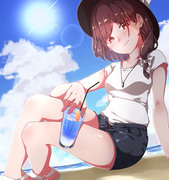 真夏の海の蓮子さん