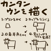 カンタン ウシを描く