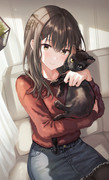 猫と女の子