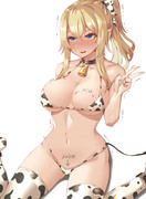 jean with cowprint bikini