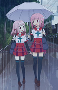 雨の日の通学路