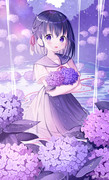 紫陽花とセーラー服