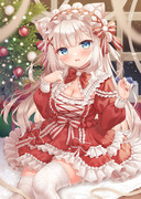 クリスマスな白猫ちゃん