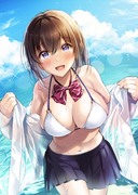 「制服の下は…水着でした～！」