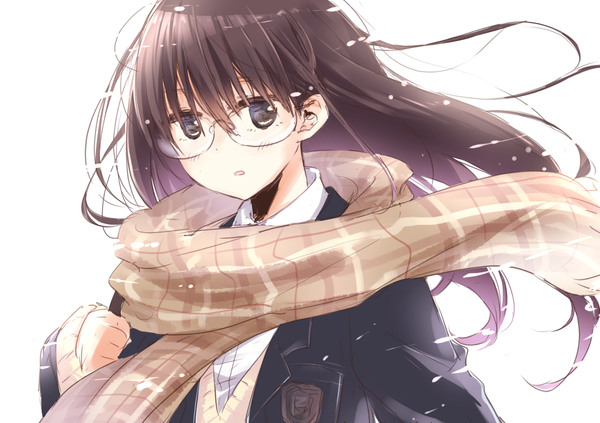 Anime girls with black hair and brown eyes