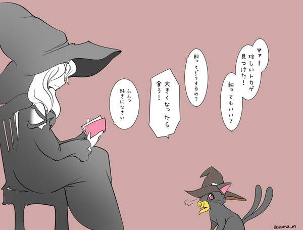 魔女（の使い猫）とトカゲ（ドラゴン）