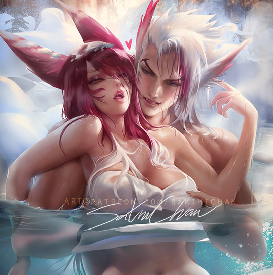 Rakan X Xayah snowy hot spring