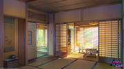 日本の村の家 内部