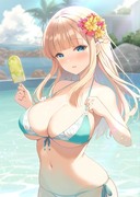 水着のお嬢様【冬コミ書店特典絵】