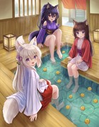 3人娘とまったり足湯