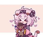 Susie and her pet cat "Red"