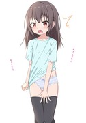 朝、だらしない格好でバッタリな子