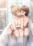 お風呂でキス