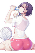Shizuka sweating