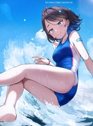 Sea & Girl in Swimsuit・海と競泳水着女の子