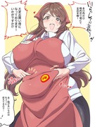 肉の日に全力で売り込みをかけるお姉さん