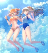 水着ぐだ子＆ザビ子……バイトのお姉さん🍊🌕🌊✨