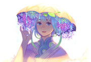 雨かさ紫陽花