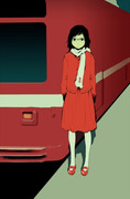 赤い電車のすけべな女の子2012冬
