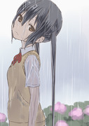 雨に濡れるあずにゃん