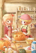 秋姉妹のハロウィン準備