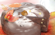 栗とチョコのケーキ