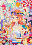 colorful tea party.